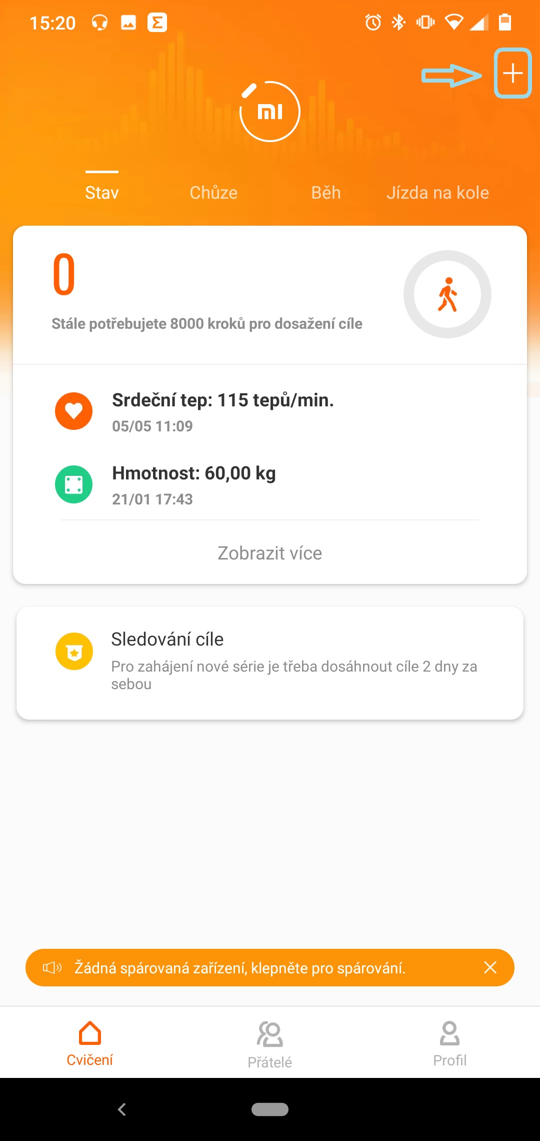 mi fit main menu plus